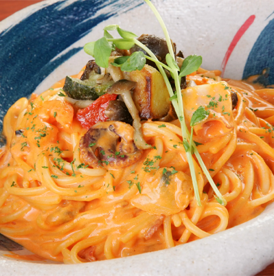 海老のトマトクリームパスタセット